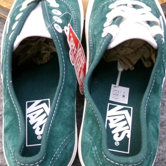 Vans authentic pig suede Jasper Green sneakers women's size 7.5 - Picture 6 of 7